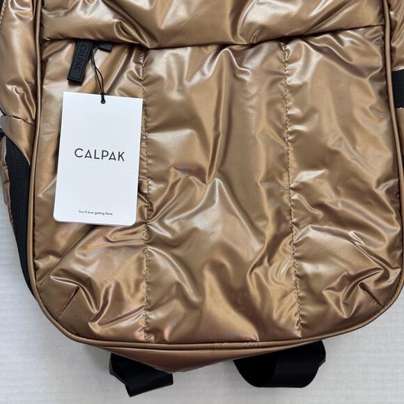 Calpak Luka Laptop Backpack Padded Travel Work School Bag Luggage Copper Color - Picture 6 of 9